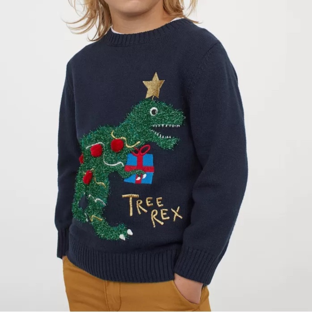 H&M Kids Dinosaur Xmas sweater